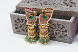 Peacock Kundan Jhumki Earrings  (1-3919)(K)(PREORDER IN 20DAYS)