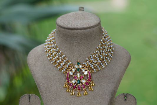 Kundan choker (4-5482)(R)(PREORDER)