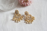 White Kundan chandbali earrings (1-4143)(R)