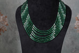 7 Line green Beads Necklace ( 4-9109)(R)