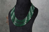 7 Line green Beads Necklace ( 4-9109)(R)