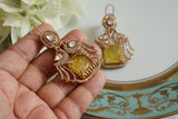 Yellow stone Polki Earring (1-4736)(B)