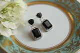 Black Stone Earring (1-4743)(B)