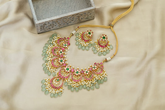 Kundan choker set (4-5484)(R)(Preorder)