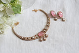 Pink stone Polki choker Set (4-8081)(B)