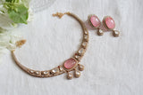 Pink stone Polki choker Set (4-8081)(B)