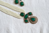 Green Polki Necklace Set  (4-7557)( B)