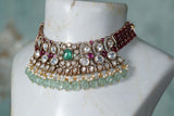 Polki Choker set(4-8222)(B)(ALREADY DISCOUNTED PIECE)