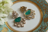 Green stone Polki Earring (1-4737)(B)