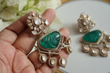 Green stone Polki Earring (1-4737)(B)
