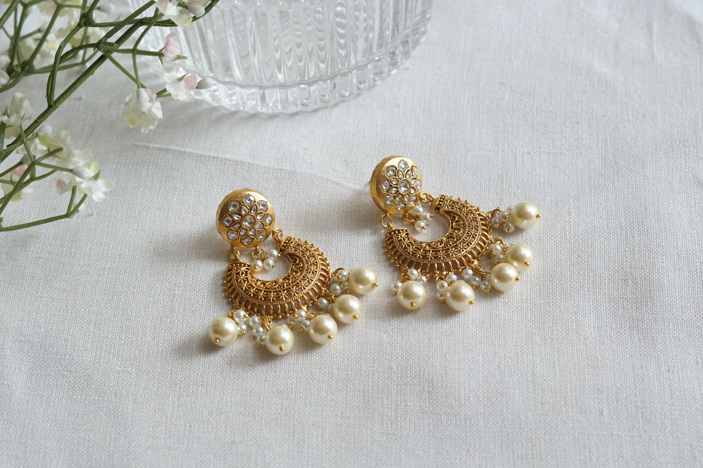 Kundan  Earrings (1-5243)(R)