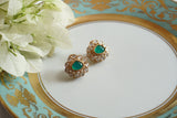 Green Stone Polki studs (1-4729)(B)