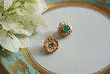 Green Stone Polki studs (1-4729)(B)