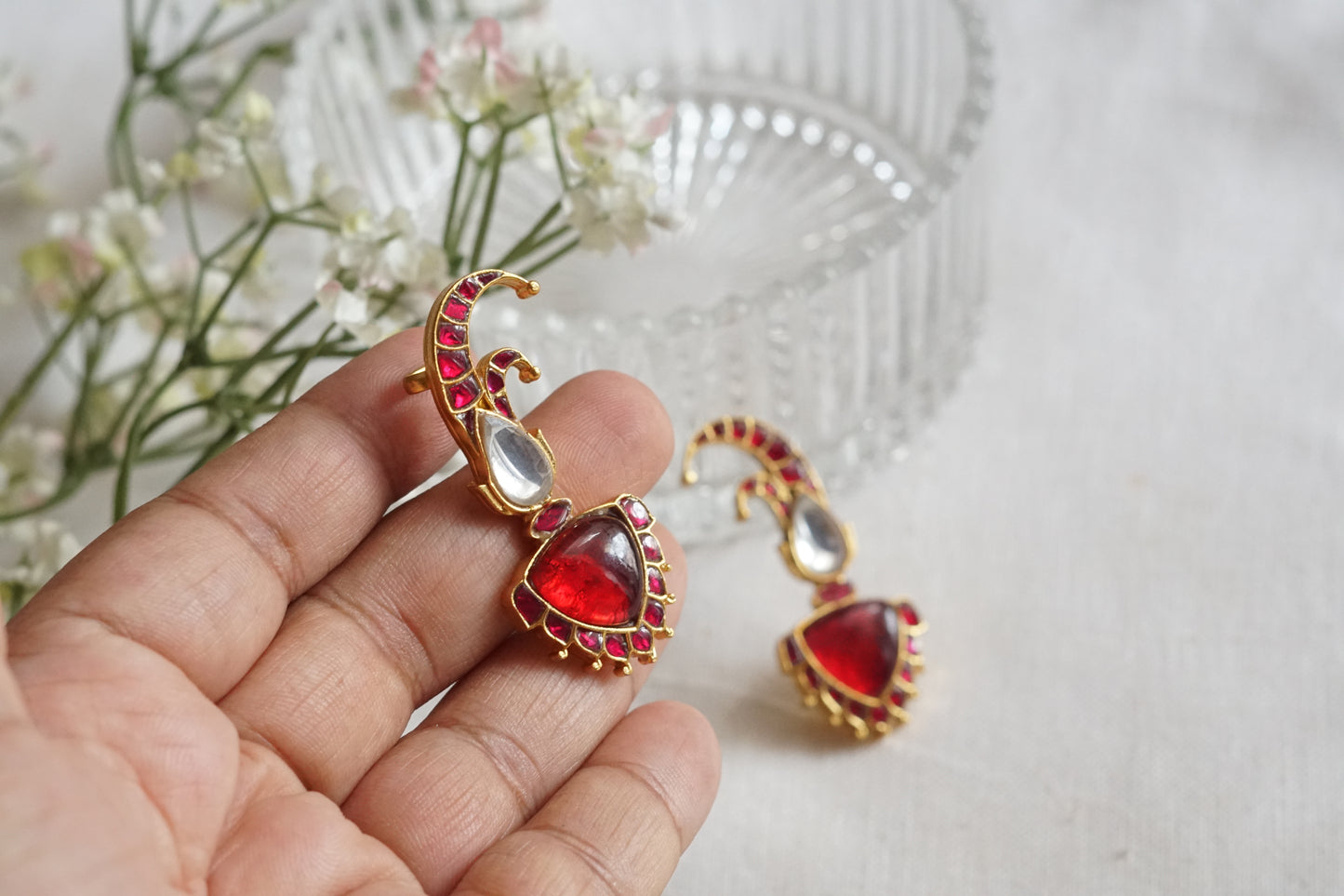 Kundan Earcuff Earrings (1-5266)(R)