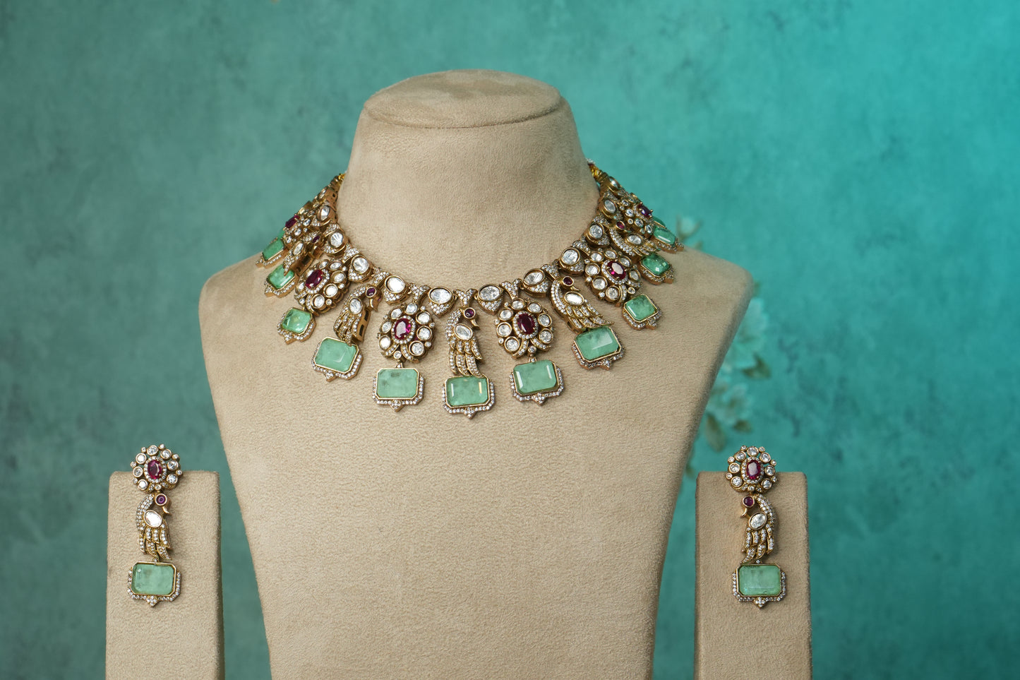 Polki Necklace Set (4-9141)(B) - JEWELSTYLE