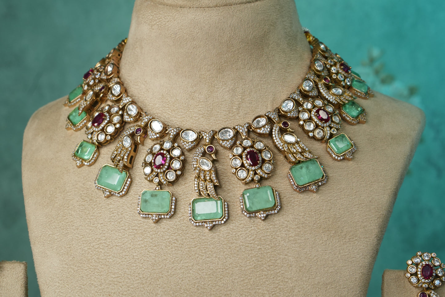 Polki Necklace Set (4-9141)(B) - JEWELSTYLE