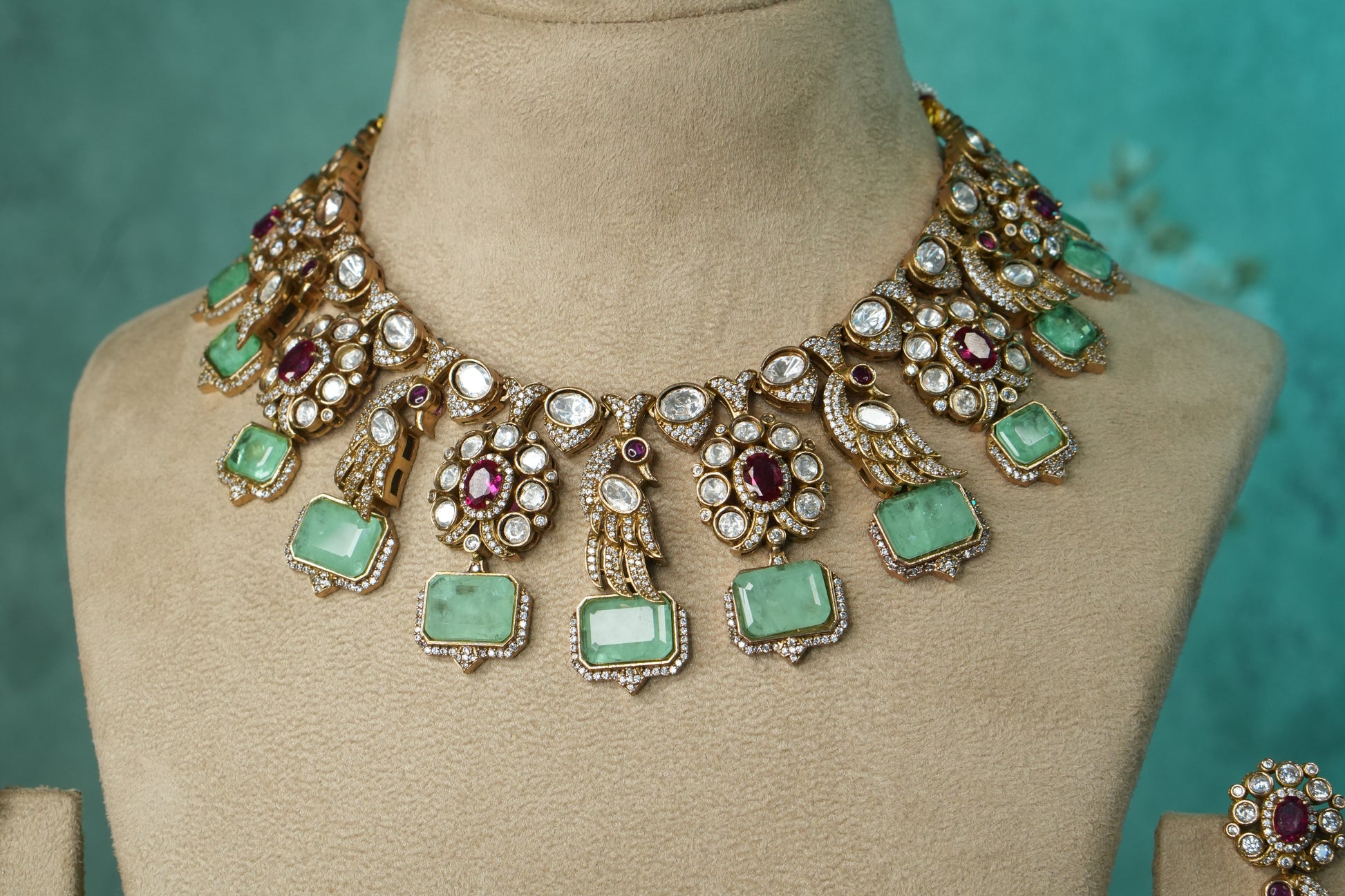 Polki Necklace Set (4-9141)(B) - JEWELSTYLE