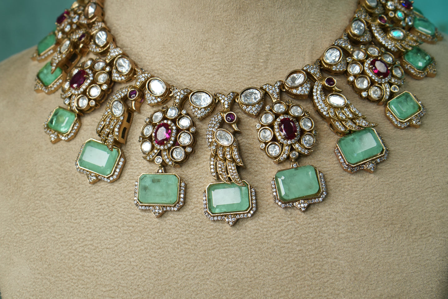 Polki Necklace Set (4-9141)(B) - JEWELSTYLE