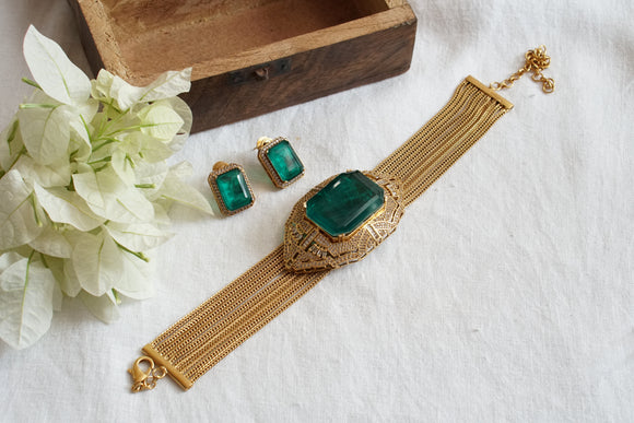 Green Stone Choker Set (4-8602)(B)