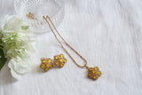 Yellow Pendant Necklace Set  (4-8065)(B)