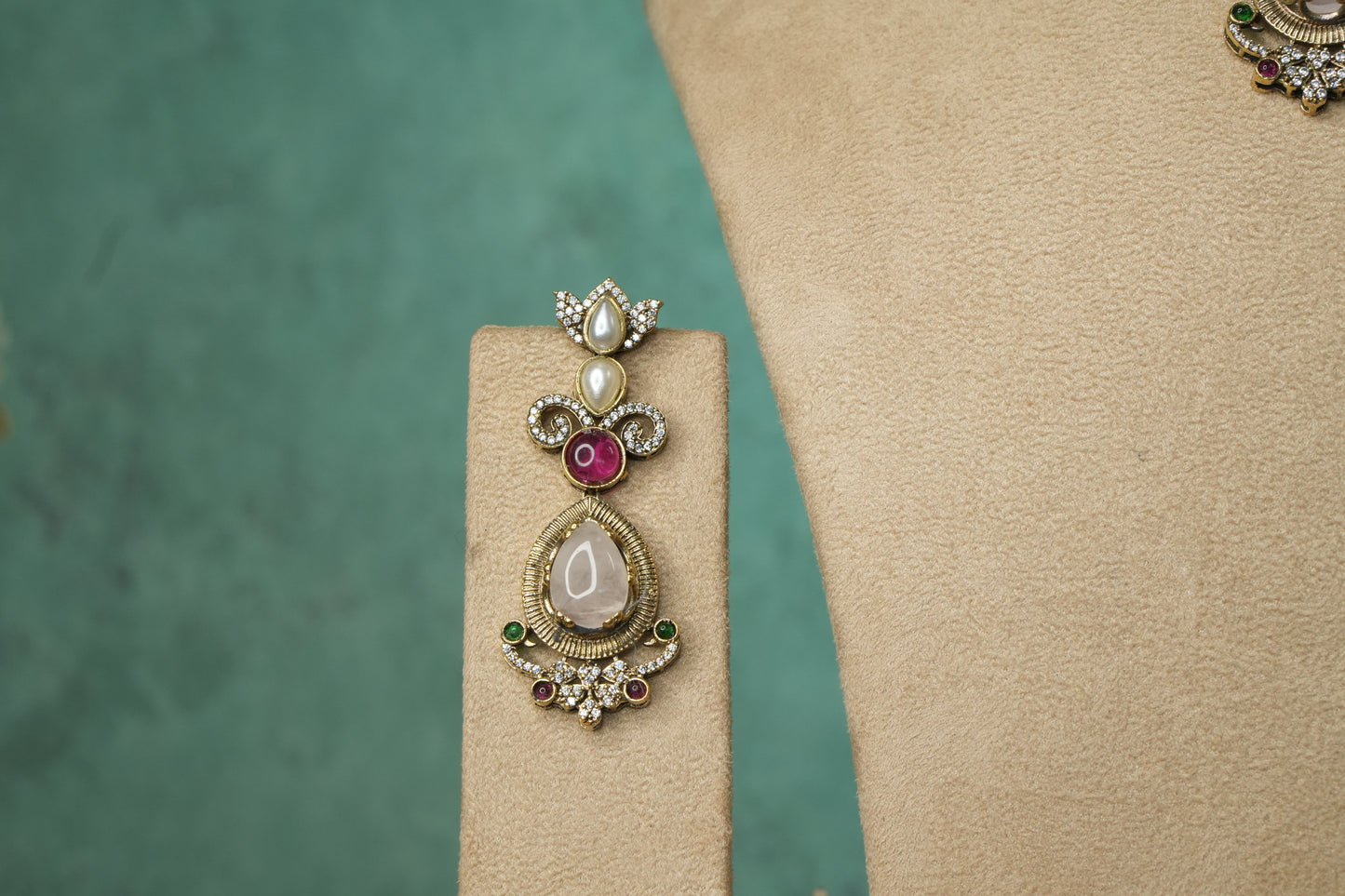 Multi Stone Polki Choker Set (4-9142)(B) - JEWELSTYLE