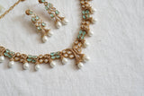 Mint Stone Polki Necklace Set (4-8599)(B)