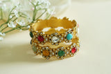 Kundan Navratan  Openable  bangle (3-451)(R) SIZE 2'6