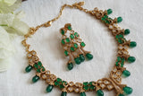 Green Stone Polki Necklace Set (4-8598)(B)