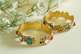 Kundan Navratan  Openable  bangle (3-451)(R) SIZE 2'6
