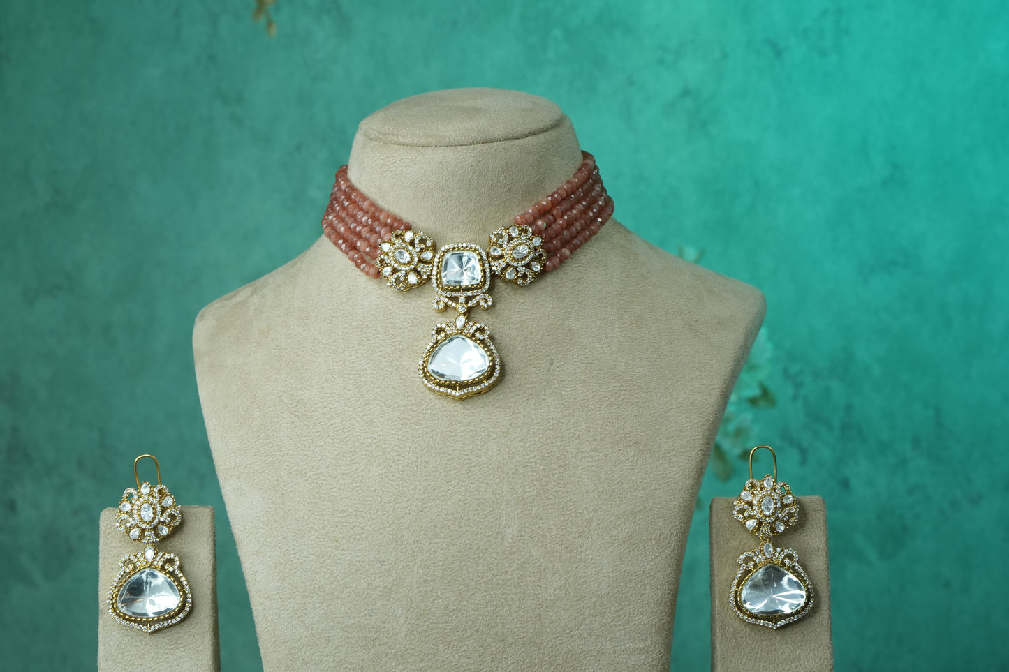 Polki Choker Set (4-9146)(B) - JEWELSTYLE