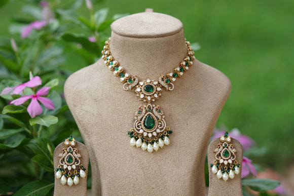 Polki Necklace set (4-8271)(B)
