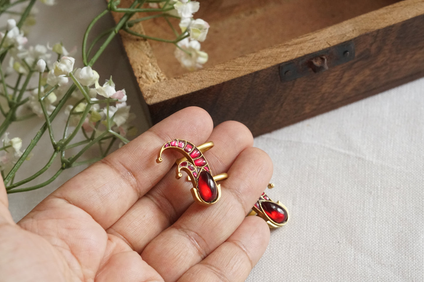 Kundan Earcuff Earrings (1-5267)(R)