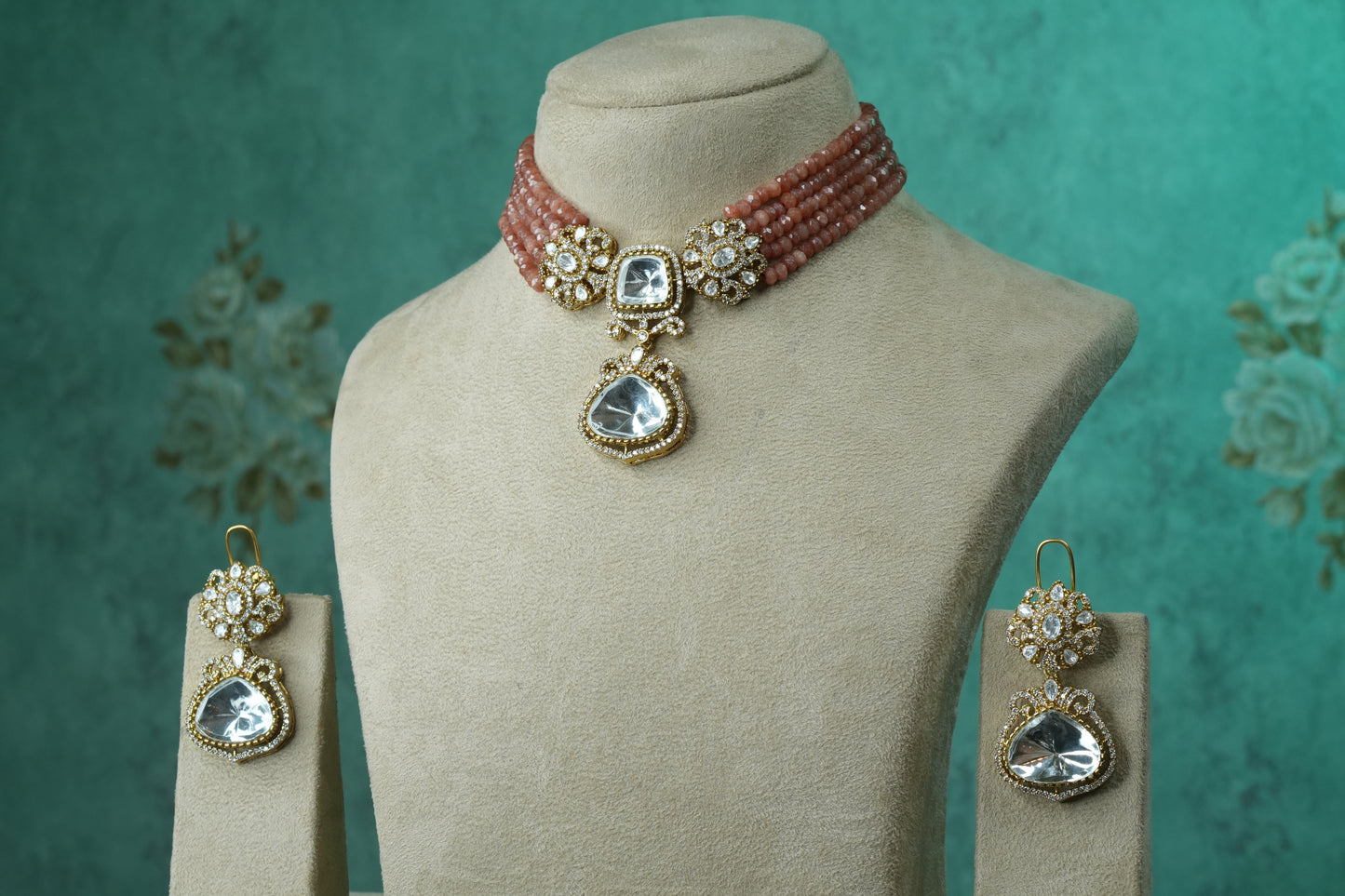 Polki Choker Set (4-9146)(B) - JEWELSTYLE