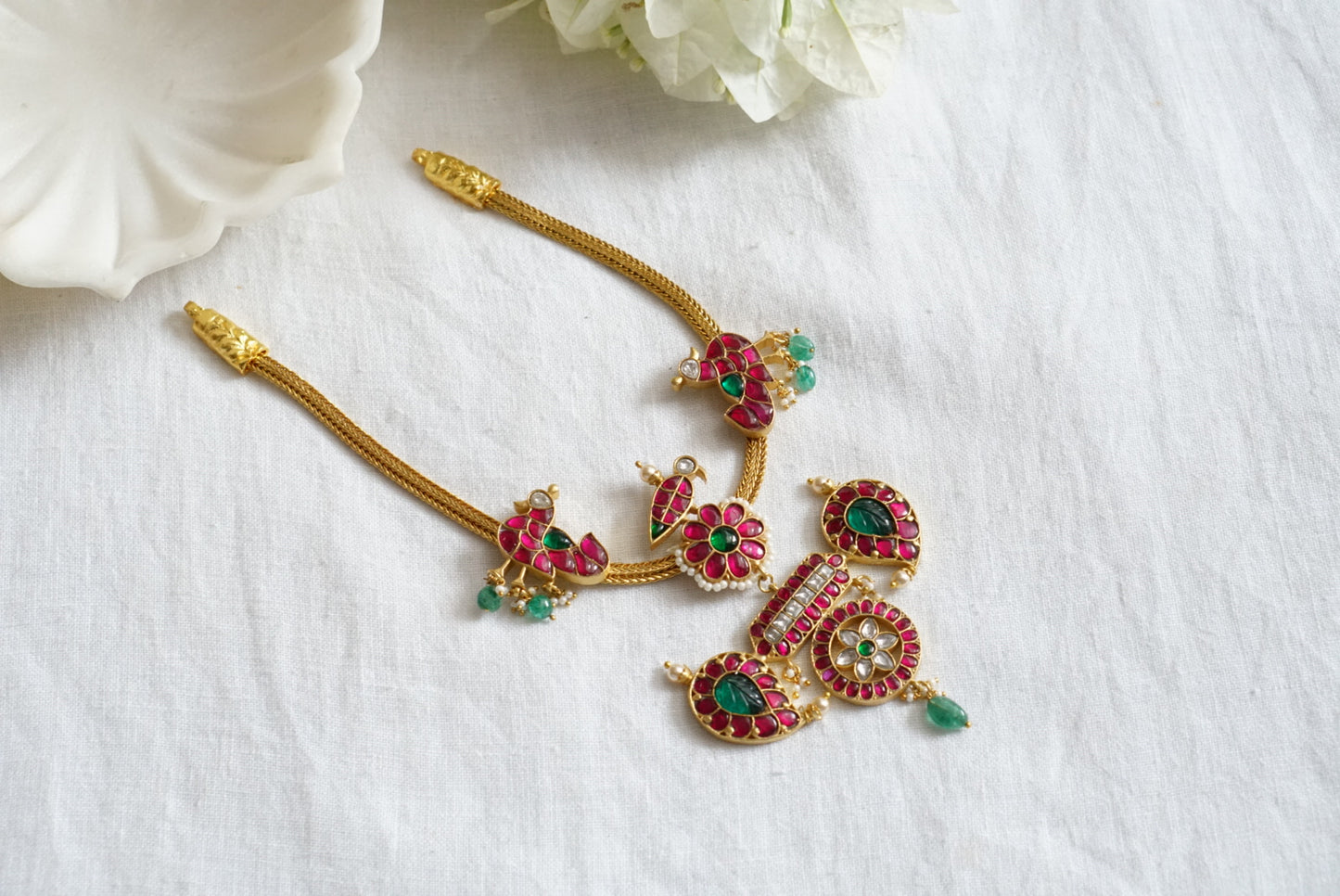 Kundan pendant necklace (4-7539)( K) (preorder)
