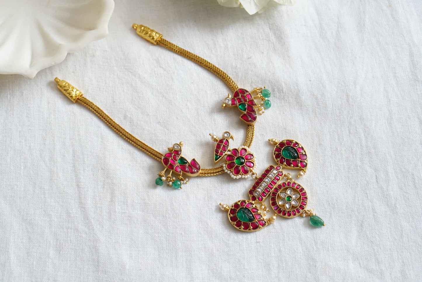 Kundan pendant necklace (4-7539)( K) (preorder)
