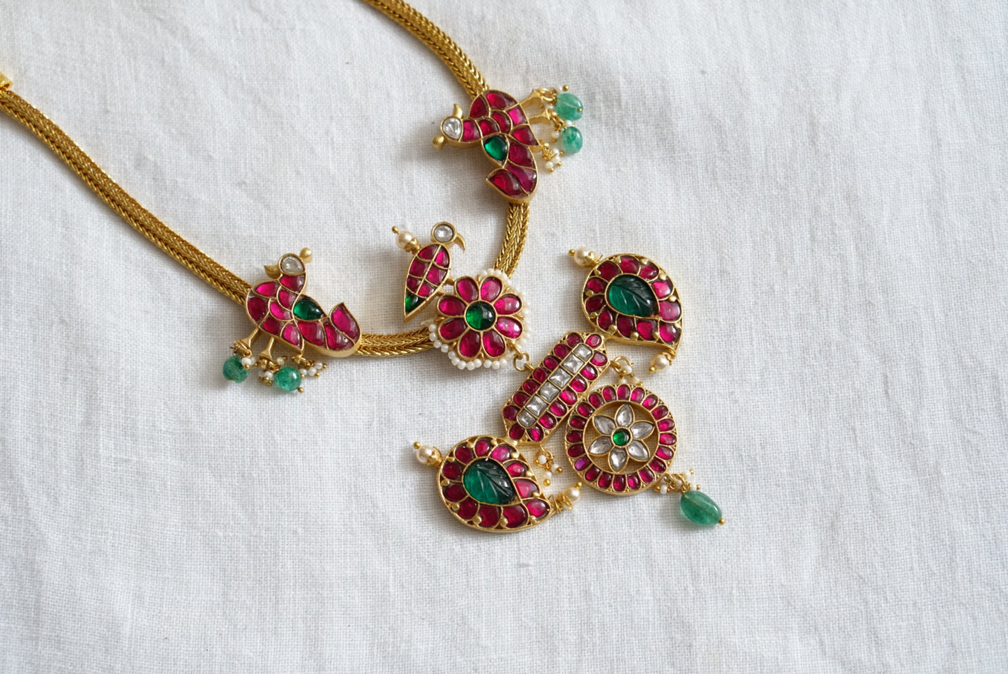Kundan pendant necklace (4-7539)( K) (preorder)