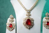 Red Polki Necklace Set (4-8626(B)