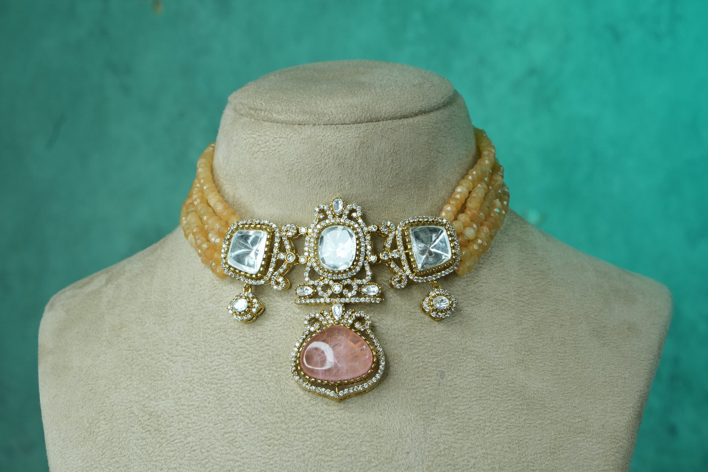 Polki Choker Set (4-9147)(B) - JEWELSTYLE