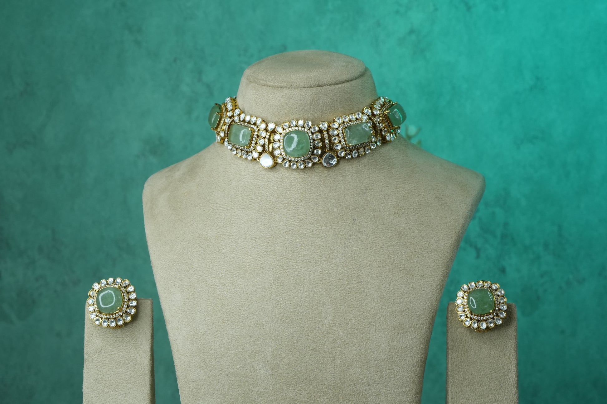 Polki Choker Set (4-9148)(B) - JEWELSTYLE
