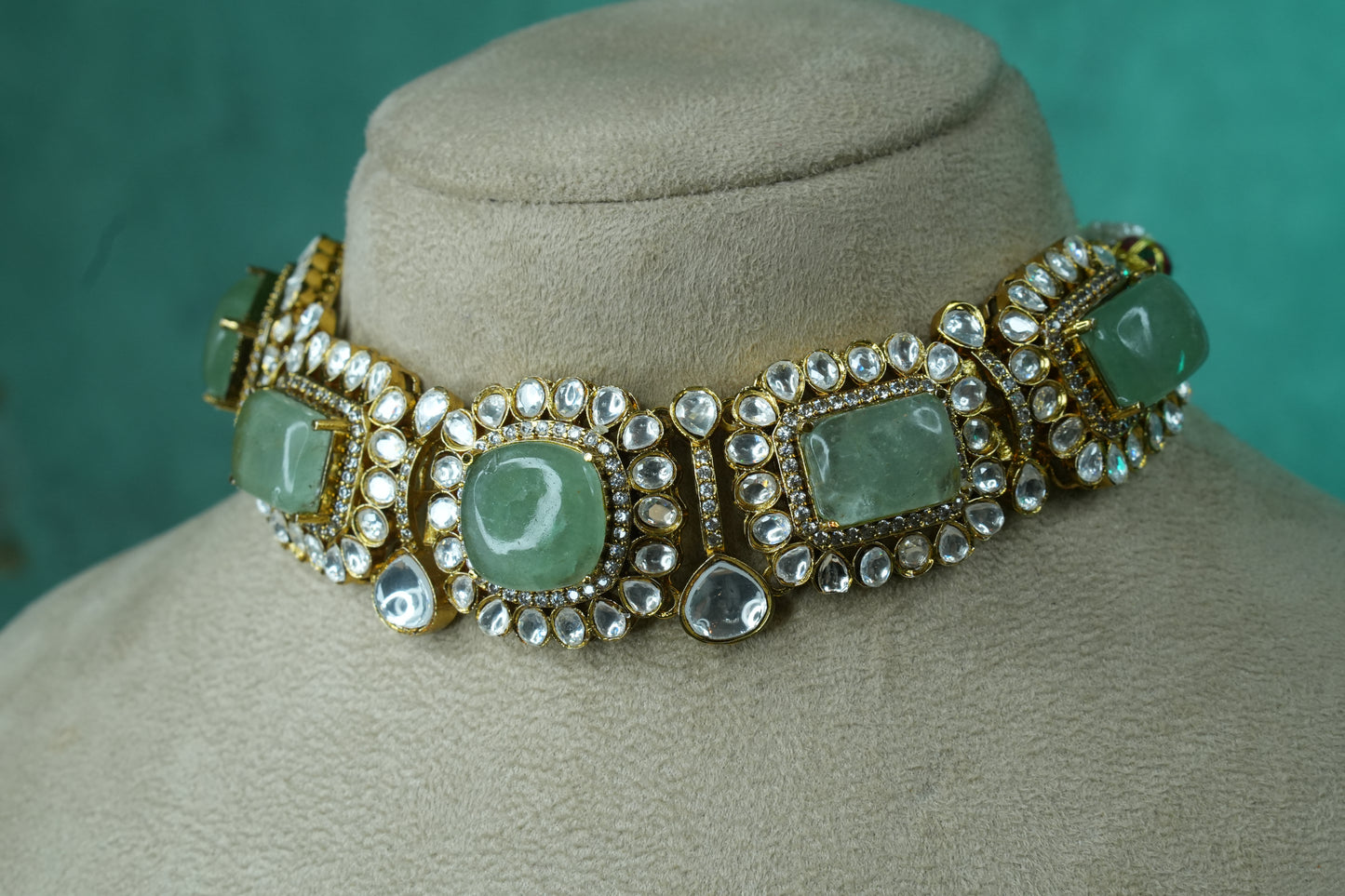 Polki Choker Set (4-9148)(B) - JEWELSTYLE