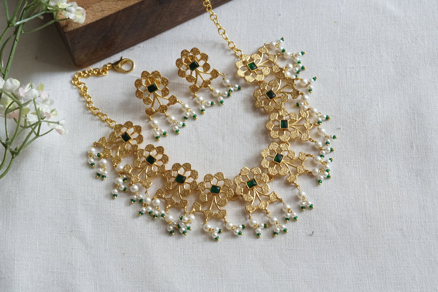 Antique Kundan Necklace Set(4-9236)(R)