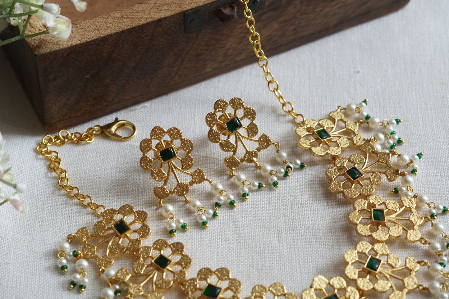 Antique Kundan Necklace Set(4-9236)(R)