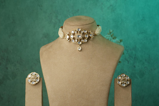 Polki Choker Set (4-9119)(B) - JEWELSTYLE