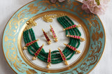 Kundan dark green necklace set(4-7865)(R)