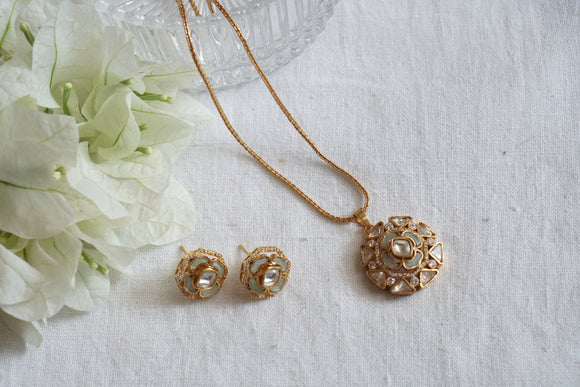 Mint Polki Pendant Necklace Set  (4-8071)(B)