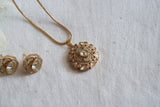 Mint Polki Pendant Necklace Set  (4-8071)(B)