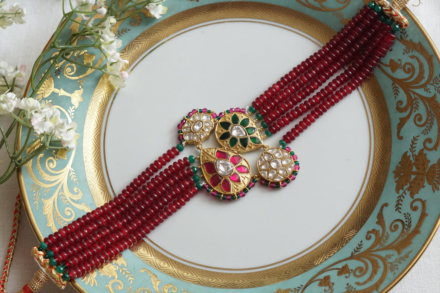 Kundan Choker Set (4-9244)(R)