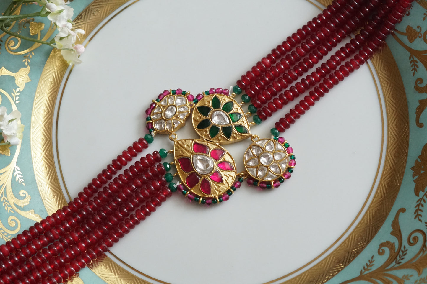 Kundan Choker Set (4-9244)(R)