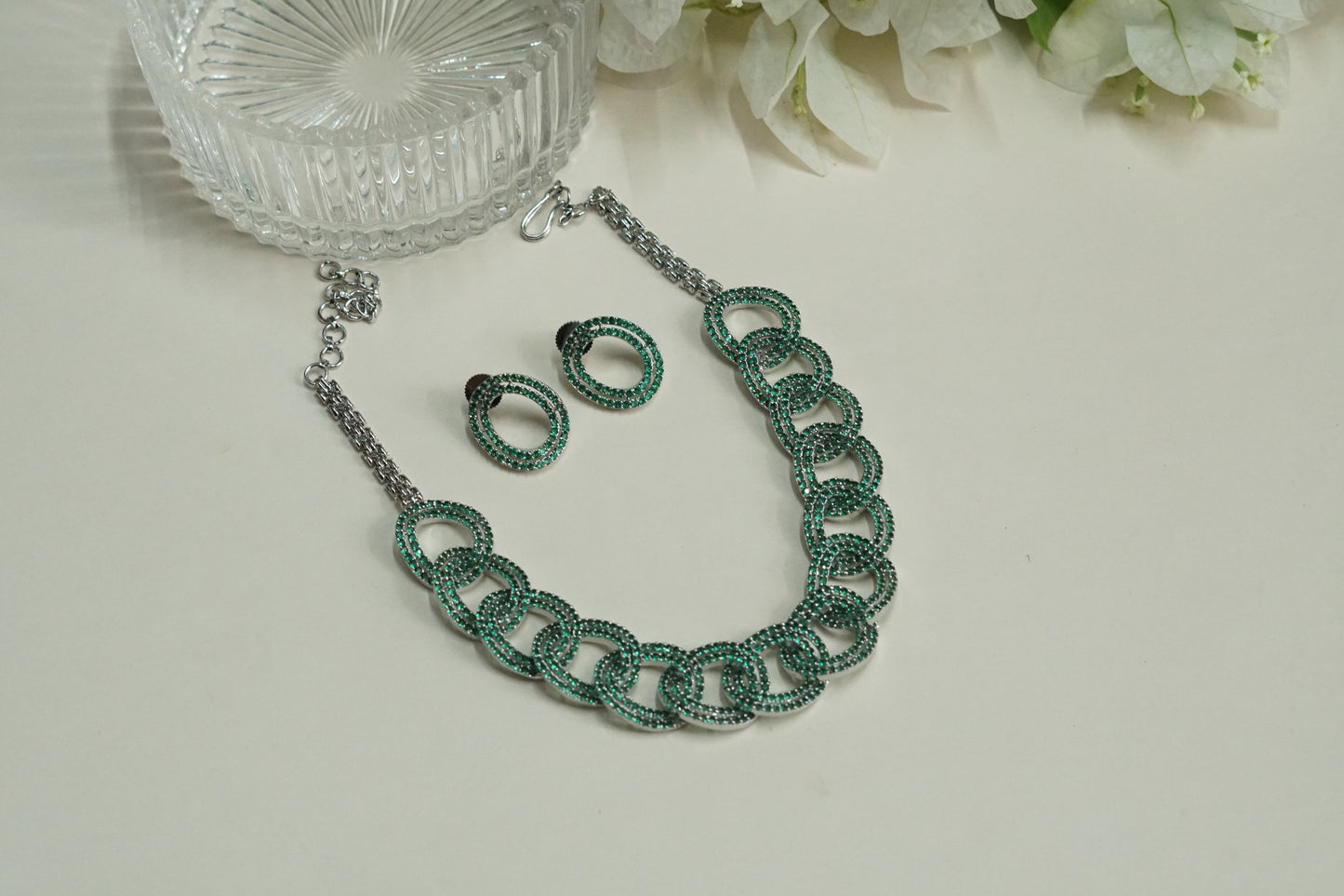 Green ad Necklace set (4-9251)(B)(from turkey)