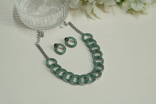 Green ad Necklace set (4-9251)(B)(from turkey)